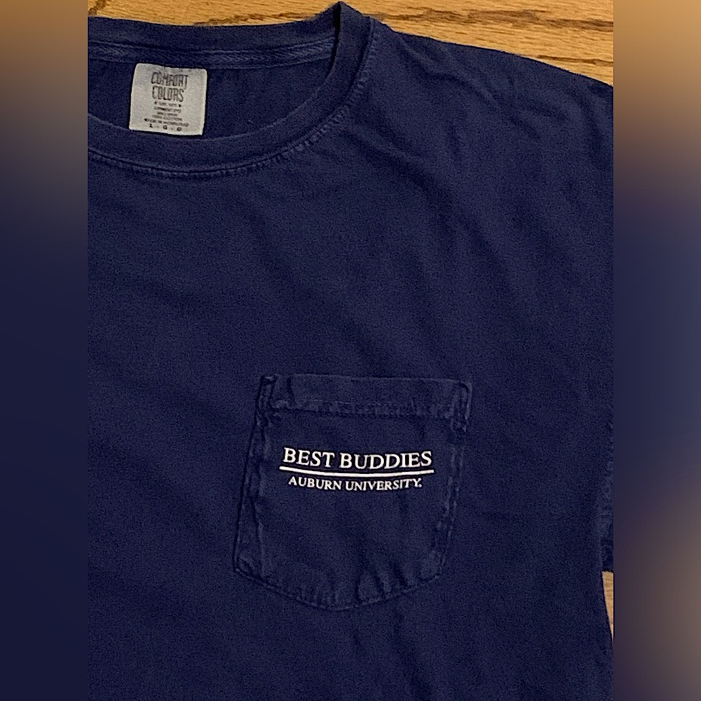 Comfort Colors Auburn University BEST BUDDIES Blue White T-shirt Adult L Men’s - Picture 3 of 5